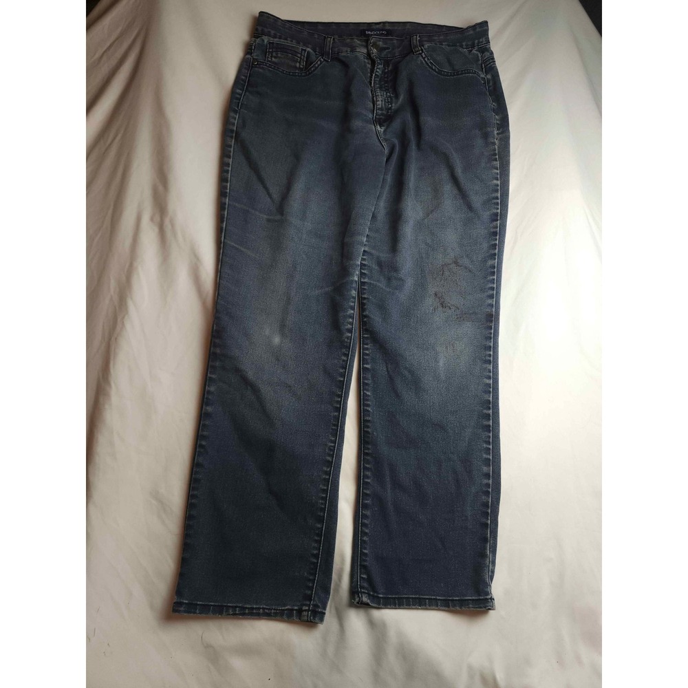 Bandolino Amy Straight Legโ Jeans Dark Wash Blue Denim Size 10